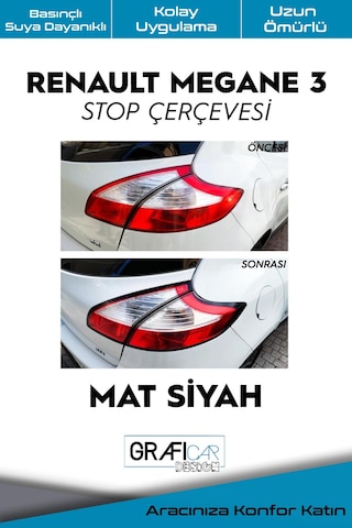 Renault Megane 3 Stop Çerçeve Sticker