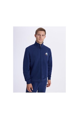 Kappa Authentic Italy Full Zip Erkek Mavi Comfort Fit Fermuarlı Eşofman Üstü Siyah