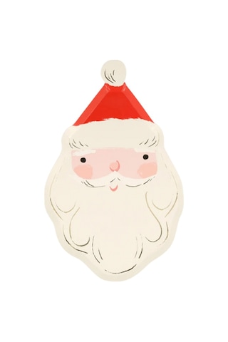 Meri Meri - Jolly Christmas Santa Plates - Noel Baba Tabaklar 8'li