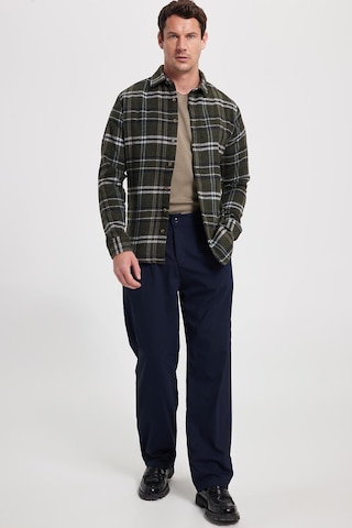 Tudors Erkek Slim Fit Dar Kesim Kareli Kışlık Oduncu Gömlek-42324 Haki
