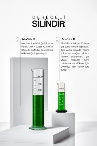 Mezür 500 Ml A Sınıfı Uzun Form Hexagonal Cam Taban