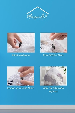 Bbag Çamaşır Yıkama Filesi İpli 35x45 Cm Çorap Perde Filesi