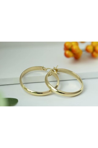 Çelikoğlu Kuyumculuk 8 Ayar Altın Halka Küpe 1,70 Gr Açık Sarı Altın