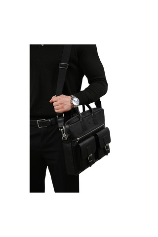 Mft Leather Hakiki Deri Laptop El Çantası Loreen 2230 Flother Siyah