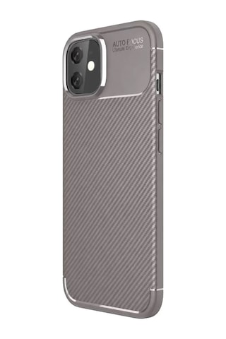 Mey İthalat Apple iPhone Uyumlu 11 Kılıf Auto Focus Karbon Kapak - Gri
