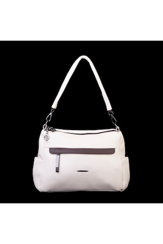 Nas Bag Çok Gözlü Yumuşak Ve Hafif Yapılı Çift Askılı Omuz Ve Çapraz Çanta 30x24 Cm Krem Kahve Lopez