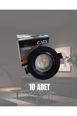 Cata Ct-5200 Lal Led Spot 7w Günışığı - 10 Lu Paket Siyah