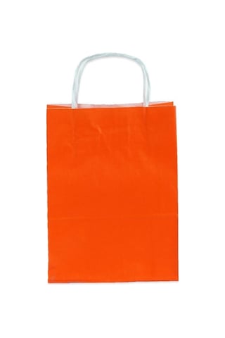 Kraft Turuncu Çanta 25X12X31 ( 25 Adet ) ( Kağıt Poşet Çanta )