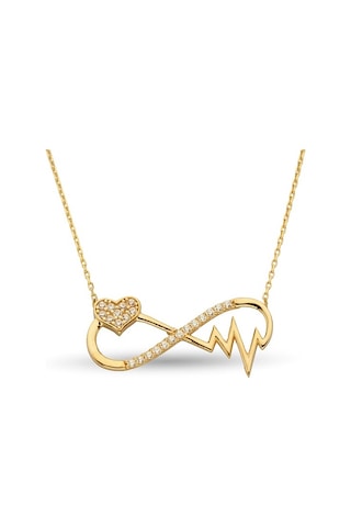 Sonsuzluk Kalp Atışı Altın Kolye