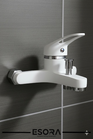 Beyaz Krom Mix Banyo Bataryası