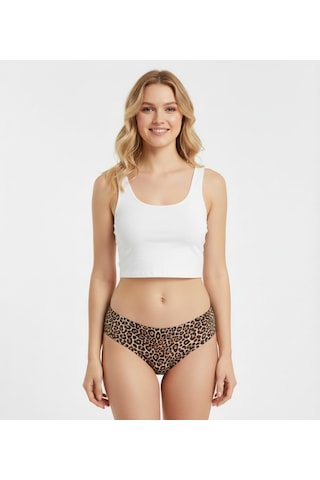 Kadın Tül Transparan Slip Bb2047 LEOPAR