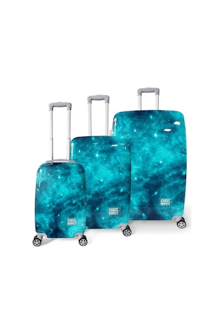 Coral High Renkli Desenli Pc 3'lü Valiz Seti 16830 Yeşil