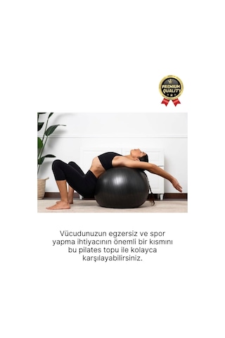 Premium Mini Gymball 20cm Jimnastik Denge Fitness Spor Şişirme Pompası Siyah Pilates Topu