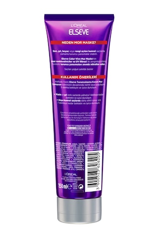 L'oréal Paris Elseve Turunculaşma Karşıtı Renk Düzeltici Mor Maske 150ml