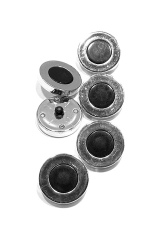 İtalyan Gümüş Çerçeveli / Kaban Ve Trençkot Düğmesi / 6'lı Set / 2,8 Cm / Ita22