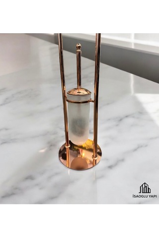 İsaoğlu Yapı Bakır Tuvalet Kağıtlığı Ve Klozet Fırçası Seti Komple Pirinç Materyal Bronz Set Bakır
