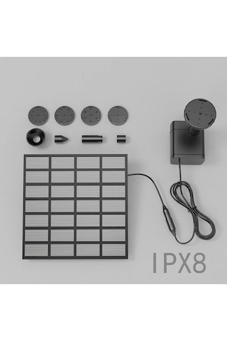 Boatshop1 1.5w Mini Pompa 1.5w Mini Dış Mekan Solar Fıskiye Pompası Dıy Seti Ipx8 Su Geçirmez Balık Havuzları Kuş Banyoları İçin Altı Nozul Dahil