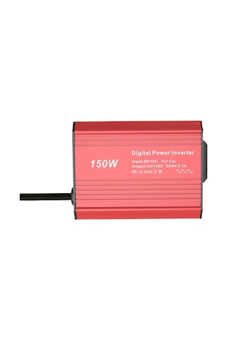 Dancemonkey 150w Güç İnvertörü 12v İla 220v Ac Araba Fişi Adaptörü Araba Çakmağı İçin Kırmızı