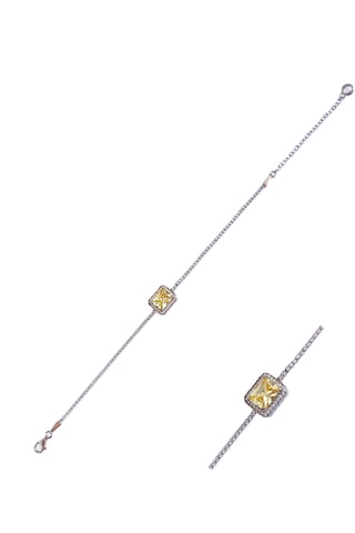 925 Ayar Gümüş Vintage Sarı Tasarım Kare Kesim Su Yolu Kadın Bileklik Doğum Günü Hediye Gümüş