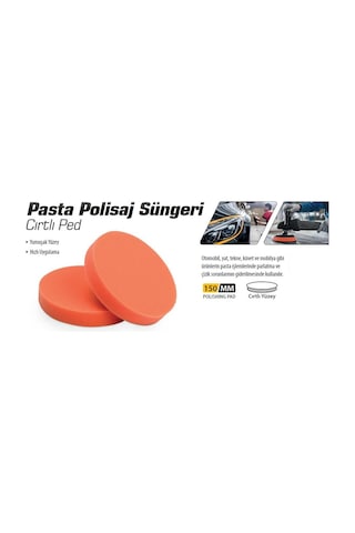 Meşem Cırtlı Pasta Polisaj Süngeri 150 Mm