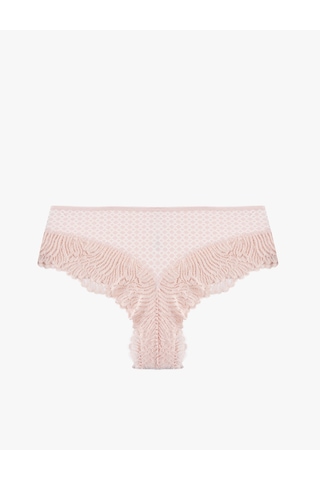 Koton Rahat Kalıp Pamuklu Dantel Detaylı Desenli Brazilian Külot Pembe Ekose 7wlk30118mk Pembe Ekoseli