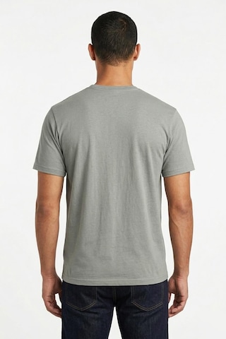 Uki Gri Bisiklet Yaka Basic T-shirt