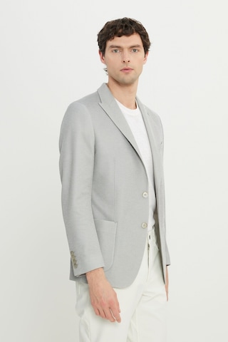AC&Co / Altınyıldız Classics Erkek Grı 360 Her Yöne Esneyen Pamuklu Slim Fit Kırlangıç Yaka Armürlü Blazer Ceket Gri