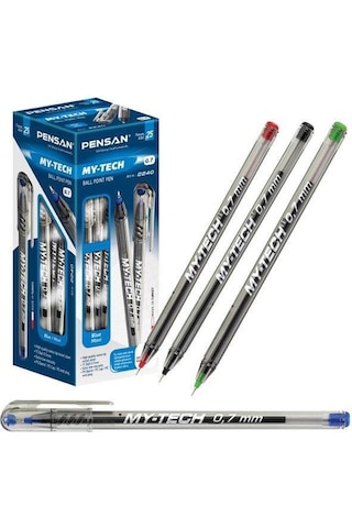 Pensan My Tech 0.7 MM Iğne Uç Siyah 25Li Tükenmez Kalem 2240