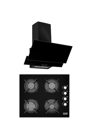 Exep EO320 - ED401 Siyah Cam Ankastre Set