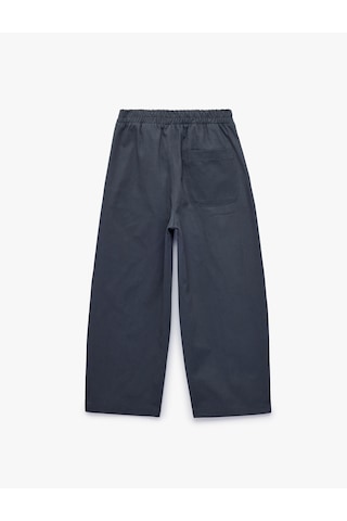 Koton Pamuklu Beli Lastikli Oversize Gabardin Pantolon Mavi 7wkb40014tw