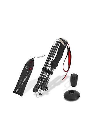 Leezsing Uzun Siyah 5 Bölümlü Alüminyum Trekking Çubuğu - Ultra Hafif, Katlanabilir, 110-130cm - Dağ Yürüyüşü, Tırmanma İçin Çok Renkli