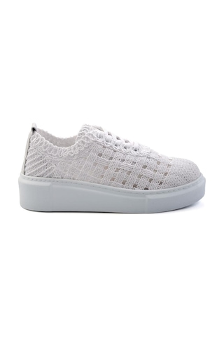Bambi Beyaz Hakiki Deri Kadın Sneaker K01303018616 Beyaz