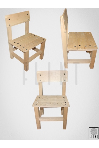 Ahşap El Yapımı Tahta Çocuk Çalışma Sandalyesi Çocuk Taburesi Ahşap