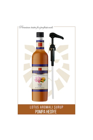 Simonelli Kahve ve Kokteyl Şurubu Lotus Aromalı 700 ML + Pompa
