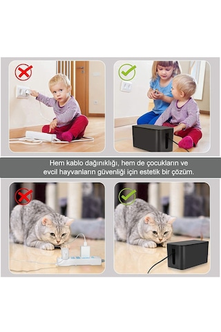 Greentech Kablo Düzenleme Kutusu Siyah Renk-büyük Boy Gt-pk06