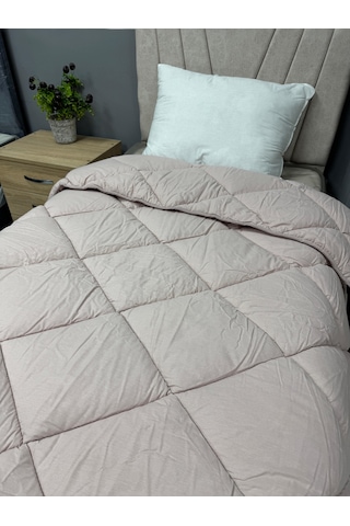 Clasy %100 Pamuk Ranforce Tek Kişilik Yorgan Çift Taraflı Somon Düz Desen Somon