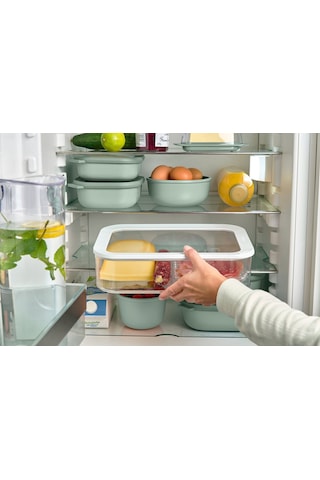 Multi Bowl Cirqula Rectangular Saklama Kabı 2000 Ml Yeşil-7521 Çok Renkli