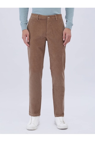 Kip Deve Tüyü Dokuma Regular Fit Kadife Casual Pamuk Karışımlı Pantolon Devetüyü