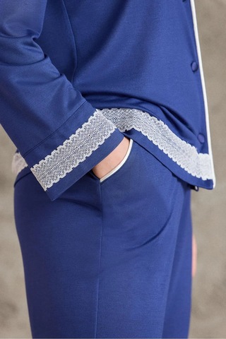 Pierre Cardin 2200 Kadın Uzun Kollu Gömlek Pijama Takımı-lacivert Lacivert