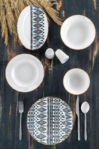 Snow 6 Kişilik 23 Parça Porselen Yemek Takımı