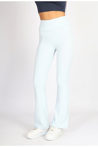 Soft&Basic Kadın 2'li İspanyol Paça Flare Yoga Tayt Pantalon Mavi-sarı
