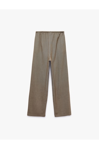 Koton Cepli Beli Bağcıklı Düz Bol Paça Pantolon Kahverengi Desenli 7wak40097pw