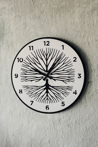 Dekoratif Yeni Modern Shaula Beyaz Ahşap Duvar Saati 48cm Siyah - Beyaz