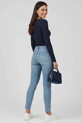 Yanı Büzgülü Bluz Lacivert T4322 Lacivert