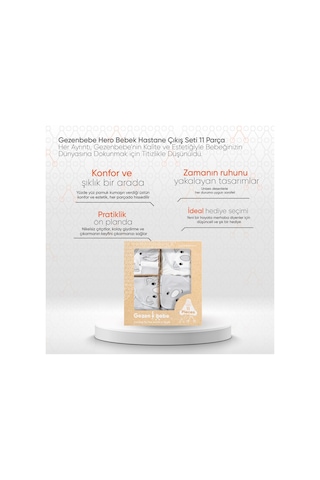 Gezenbebe Hero Bebek Hastane Çıkış Seti 11 Parça Gri
