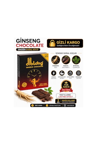 Diblong Ginseng Chocolate Aromalı Çikolata 12 Paket Ginseng Özlü Kakao Aromalı Çikolata