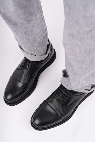 Muggo Marcel Garantili Erkek Günlük Klasik Hakiki Deri Casual Ayakkabı Siyah