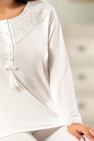 Xses 2020 Kadın Uzun Kollu Pijama Takım-ekru Ekru
