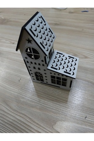 Lavanta Tasarım Işıklı Büyük Maket Ev 1 Beyaz