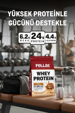 Fellas Whey Protein Tozu 2'li - Çikolata Aromalı 525 G + Kurabiye Aromalı 525 G Çikolata - Kurabiye
